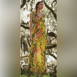 Plenty by Tracy Reece Yellow Floral Chiffon Maxi, S from Anthropologie